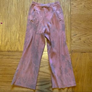 Bleach dyed sweatpants with pockets